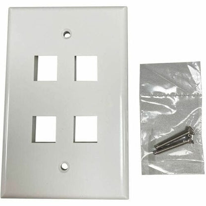 Tripp Lite by Eaton Safe-IT 4-Port Single-Gang Keystone Wall Plate, Antibacteria