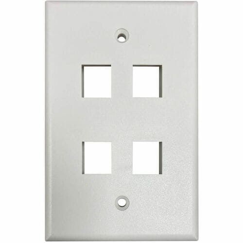 Tripp Lite by Eaton Safe-IT 4-Port Single-Gang Keystone Wall Plate, Antibacteria