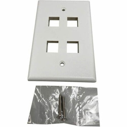Tripp Lite by Eaton Safe-IT 4-Port Single-Gang Keystone Wall Plate, Antibacteria