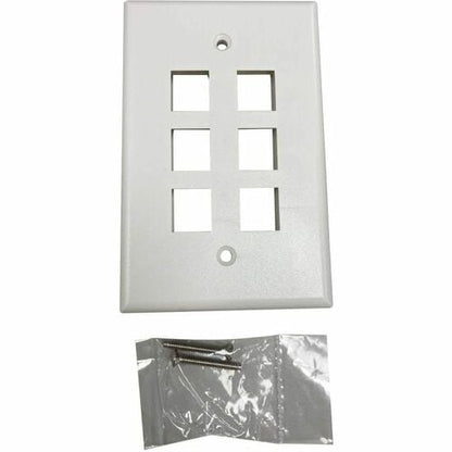 Tripp Lite by Eaton Safe-IT 6-Port Single-Gang Keystone Wall Plate, Antibacterial, Ivory M