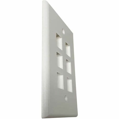 Tripp Lite by Eaton Safe-IT 6-Port Single-Gang Keystone Wall Plate, Antibacterial, Ivory M