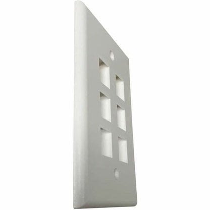 Tripp Lite by Eaton Safe-IT 6-Port Single-Gang Keystone Wall Plate, Antibacterial, Ivory M
