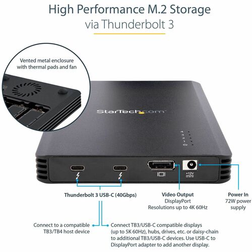 4 BAY THUNDERBOLT 3 NVME ENCLOSURE M.2 NVME 40GBPS PCIE