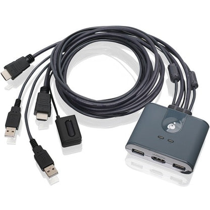 CONMUTADOR KVM FULL HD DE 2 PUERTOS CON CONEXIONES HDMI Y USB