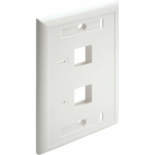 Tripp Lite 2-Port Keystone Faceplate, Single Gang, ID Labels, White, TAA - 2 x T