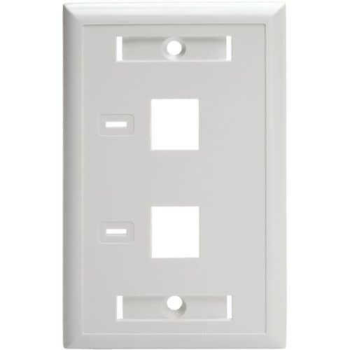 Tripp Lite 2-Port Keystone Faceplate, Single Gang, ID Labels, White, TAA - 2 x T