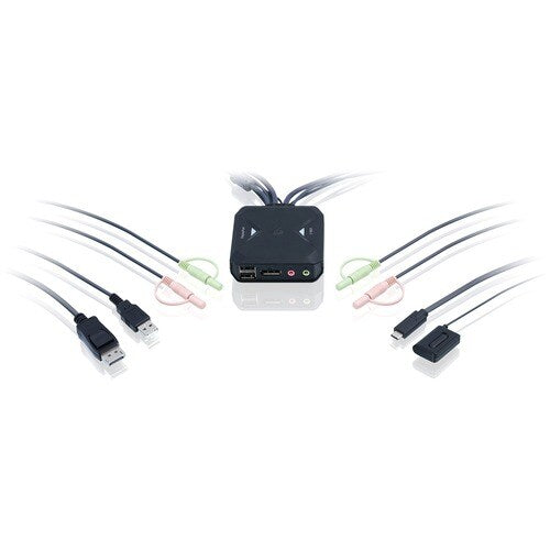 2-PORT 4K KVM SWITCH WITH DISPLAYPORT USB-C AND AUDIO