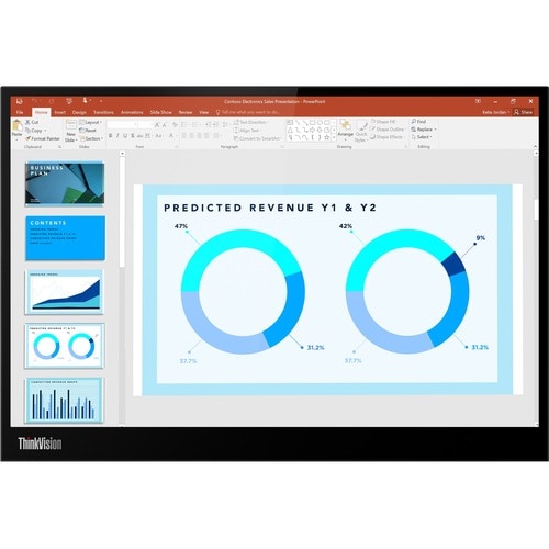 Moniteur LED Lenovo ThinkVision M14d 14" - 16:10 - Noir corbeau