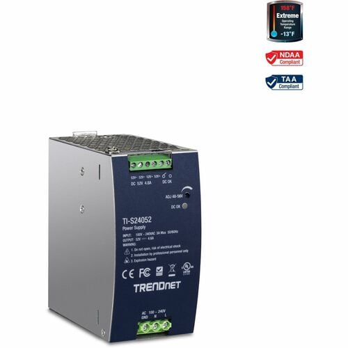 TRENDnet 240W 52V DC, 4.61A AC to DC DIN