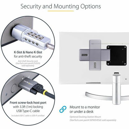 StarTech.com USB-C Docking Station, HDMI/DP/DP Alt Mode USB