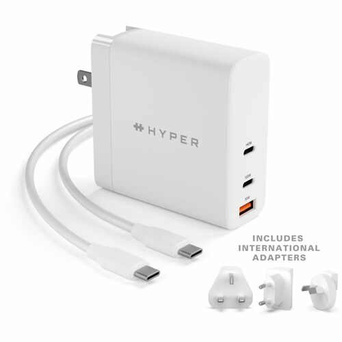 Chargeur USB-C Targus HyperJuice GaN 140 W - Blanc
