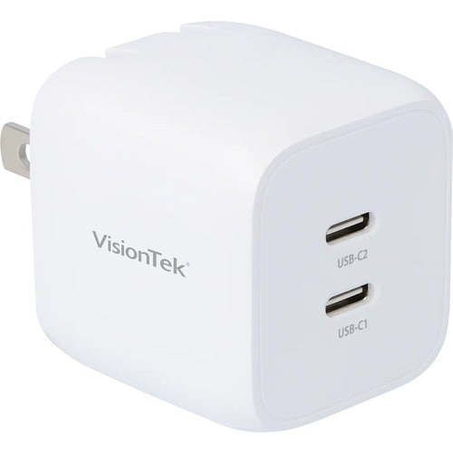 Adaptador de corriente VisionTek GaN II de 35 W - 2 puertos - 35 W - 120 V CA, 230 VA