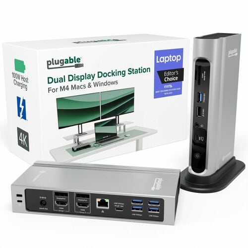 Station d'accueil Plugable Thunderbolt 4 et USB 4 à quatre écrans avec charge de 98 W - f