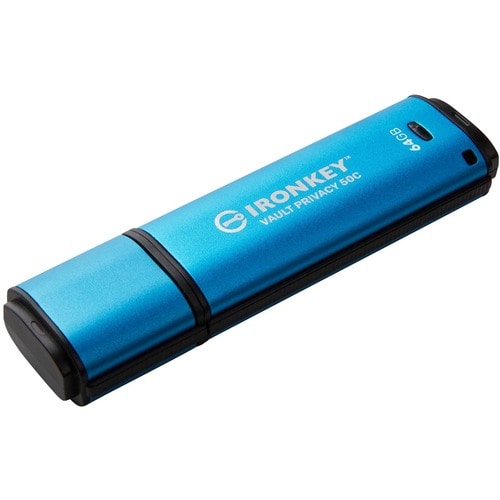 64GB USB-C IRONKEY VAULT PRIVACY 50C AES-256 ENCRYPTED FIPS