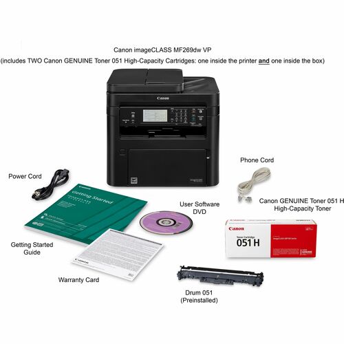Impresora láser monocromática MF269DW II VP P/S/C/F ADF USB WL 600x600 256 MB