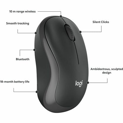 Logitech M240 Silent Bluetooth Mouse - Travel Mouse - Optical