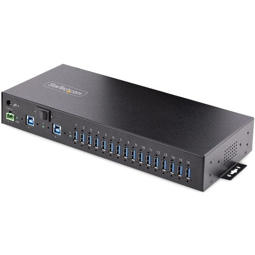 StarTech.com Concentrador USB 3.0 industrial de 16 puertos y 5 Gbps, montable, terminal