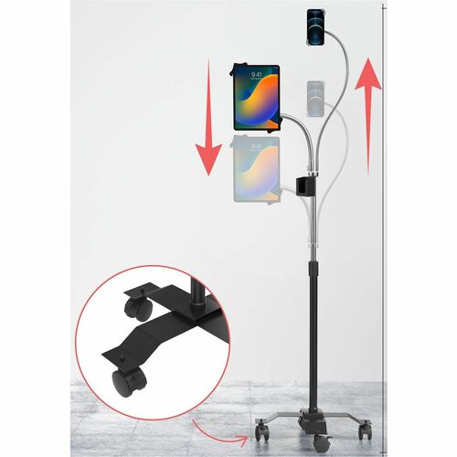 Soporte de suelo compacto de cuello de cisne doble digital CTA para