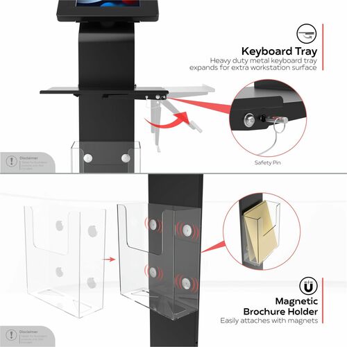 CTA Digital Premium Locking Floor Stand Kiosk with Universal Security Enclosure,