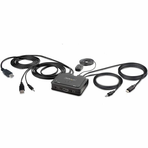 2-PORT COMPACT 4K KVM SWITCH - USB-A/USB-C CABLE KVM SWITCH