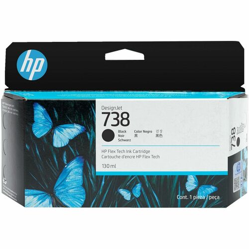 HP 738 Original Inkjet Ink Cartridge - Black - 1 Pack - 130