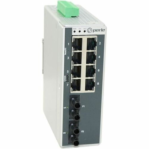 Conmutador Ethernet IDS-710-T2SD10-XT de 8 puertos 10/100/1000BASE-T y 2 puertos ST de 10 km