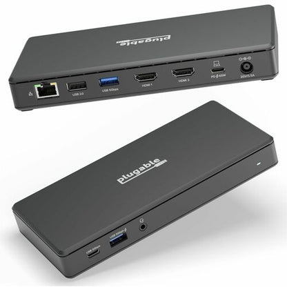 Plugable USB C Docking Station Dual Monitor 2 HDMI