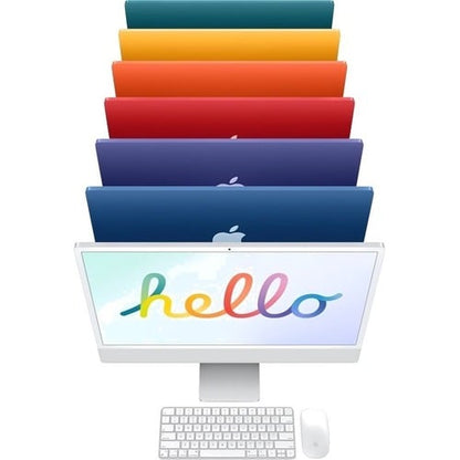 Apple IMAC 24 pulgadas M3, CPU 8C, GPU 10C, SSD de 256 GB, color plata (MQRJ3LL/A)