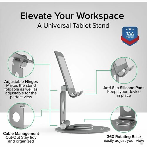 Support de tablette pivotant enfichable, rotation à 360°