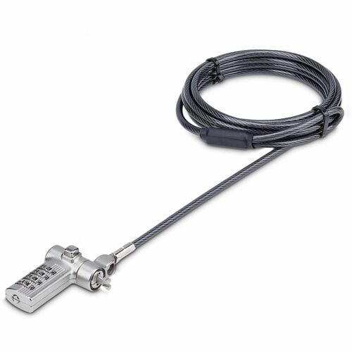 Câble antivol universel StarTech.com pour ordinateur portable (2 m), câble de sécurité combiné sérialisé