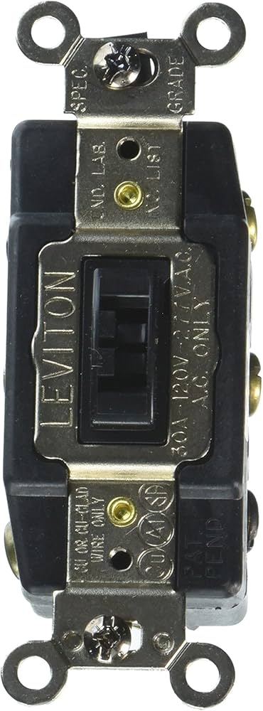 Interrupteur à bascule à contact maintenu Leviton 30 A, 120/277 V, marron (1288-L)