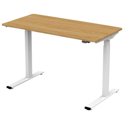Bureau réglable en hauteur Ergopixel Série Altura Leggero, bambou/blanc