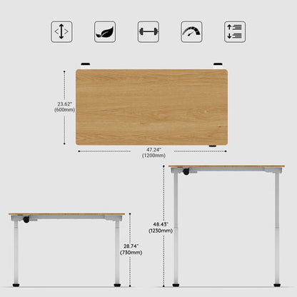 Bureau réglable en hauteur Ergopixel Série Altura Leggero, bambou/blanc