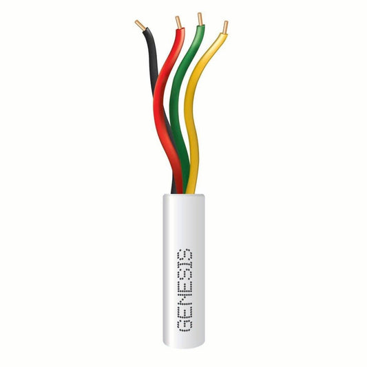Estación de alarma Genesis 22/4 Quad Solid, cable de 1000 pies, 304,8 m, caja CMR FT4, blanco (GEN-21031101)