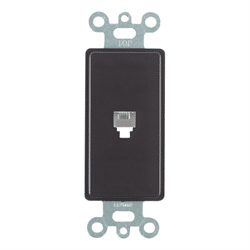 Leviton Decora Telephone Wall Jack 6P4C Black (40649-E)