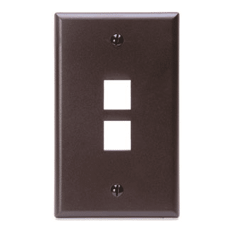Leviton Quickport 2 Port Wallplate - Brown (41080-2BP)