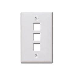 Leviton Quickport 3 Port Wall Plate - White (41080-3WP)