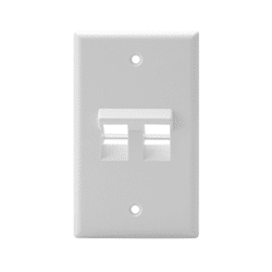 Leviton Angled Quickport Wallplate Single Gang 2 Port White (41081-2WP)