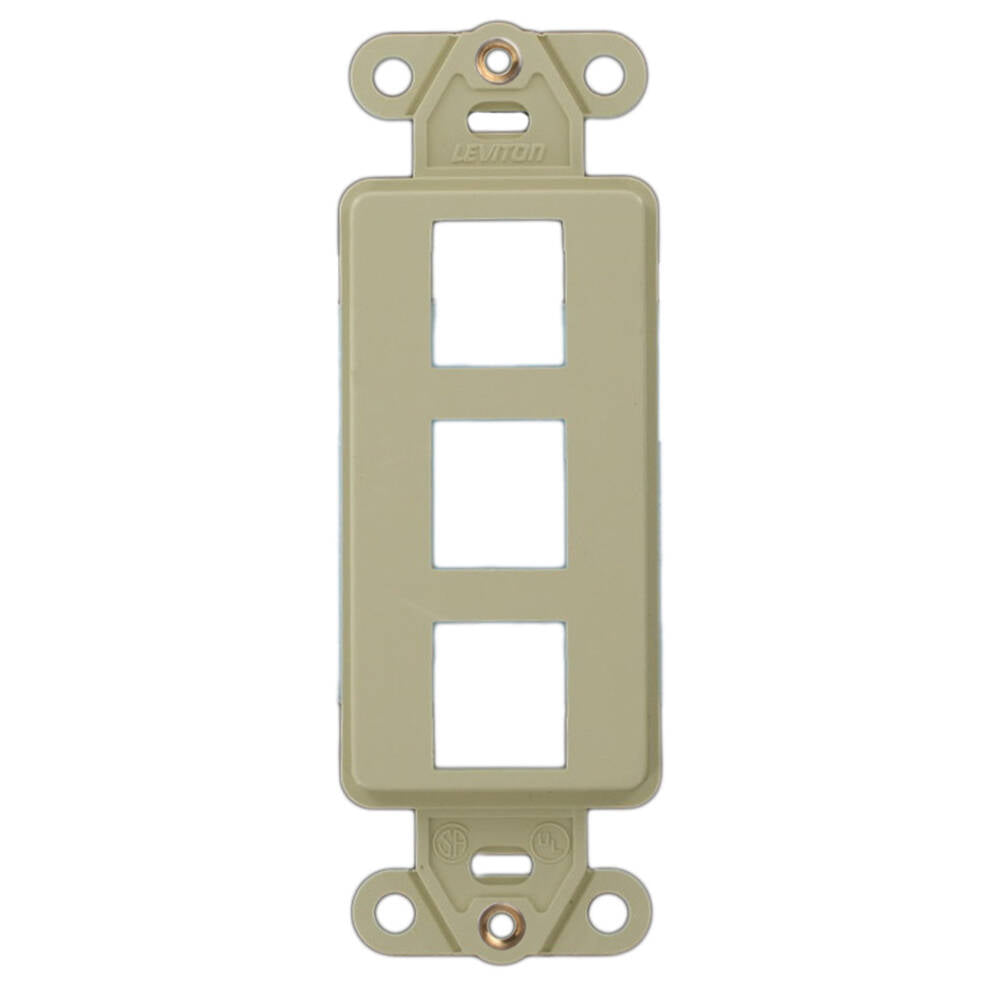 Leviton Decora Quickport Plate 3 Ports Ivory (41643-I)