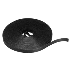 Leviton SoftCinch Lite Velcro Cable Tie Wrap Bulk Roll 0.50 In x 75 Feet, Black (4S115-75E)