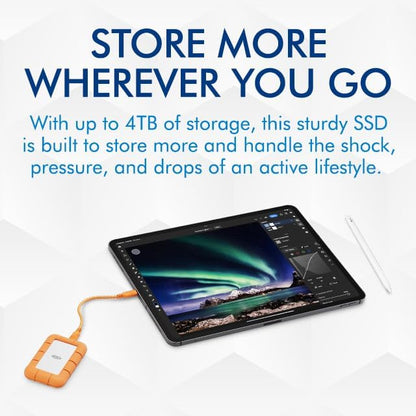 SSD LACIE RUGGED MINI de 1 TB, USB 3.2, generación 2x2, 2,5 pulgadas