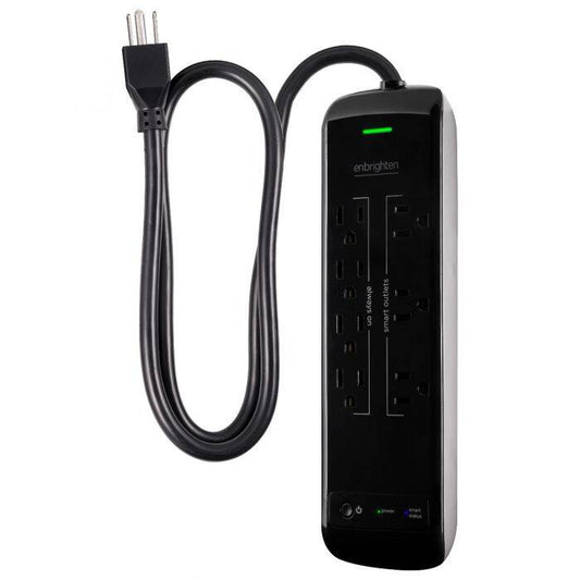 Protector contra sobretensiones Enbrighten con control por WiFi, cable de extensión de 90 cm, color negro (54525)
