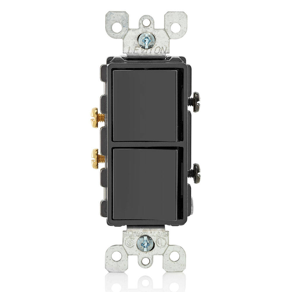 Interruptor combinado de CA unipolar Leviton, 15 A, 120/277 V, color negro (5634-E)