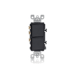 Leviton Decora Style Combination Switch 120/277 Volt Black (5641-E)