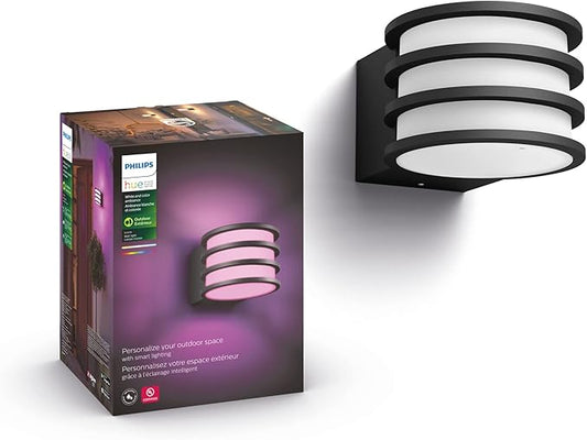 1X9.5W HUE LUCCA WALL LANTERN LED BLACK