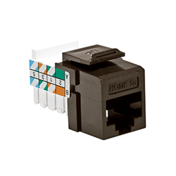 Leviton Home 6 Quickport Cat 6 Connector, T568A, Brown (61HOM-RB6)