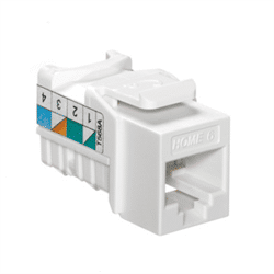 Leviton Home 6 Quickport Cat 6 Connector, T568A, White (61HOM-RW6)