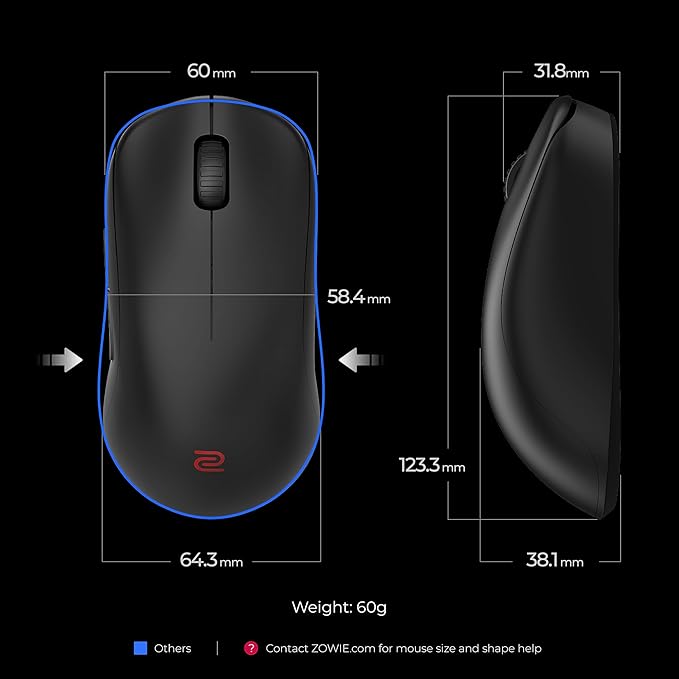 BENQ ZOWIE GAMING MOUSE BLACK WIRELESS MIDDLE SIZE DRIVERLESS