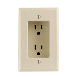Leviton Recessed Duplex Receptacle 125V 15A Ivory (689-I)