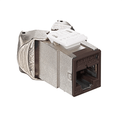 Leviton Atlas-X1 Shielded CAT6A RJ45 Quickport Connector, Brown (6ASJK-RB6)